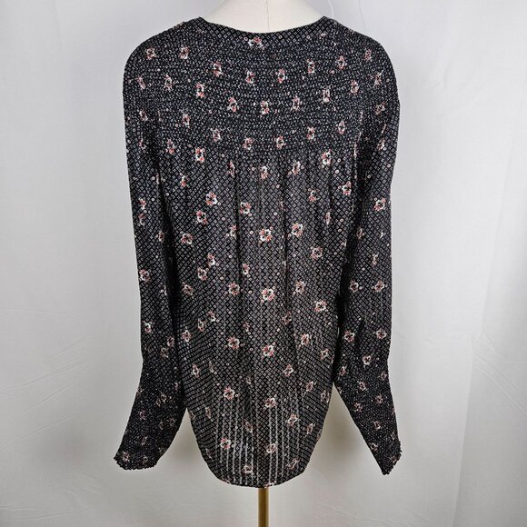 Veronica Beard Maree Smock Cuff Silk Blouse Black Silk Size 6 MSRP $450 - Picture 8 of 14